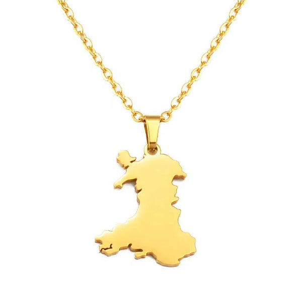 Wales Map Necklace