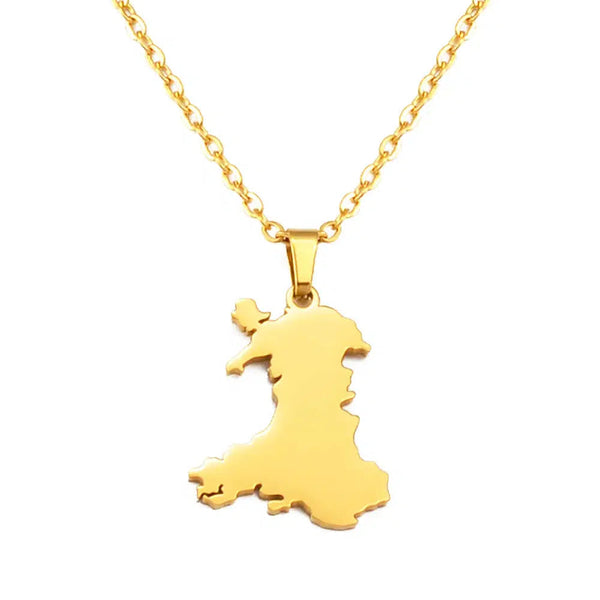 Wales Map Necklace