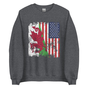 Wales USA Flag - Half American Sweatshirt