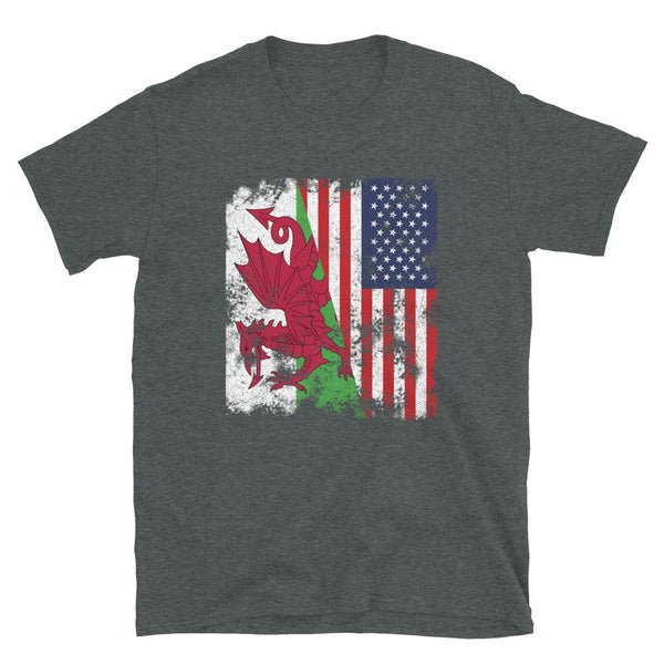 Wales USA Flag - Half American T-Shirt