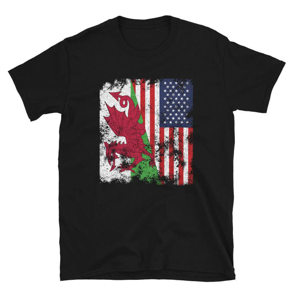 Wales USA Flag - Half American T-Shirt