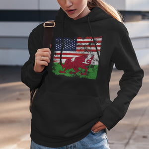 Wales USA Flag Hoodie