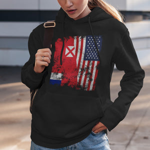 Wallis and Futuna USA Flag Hoodie