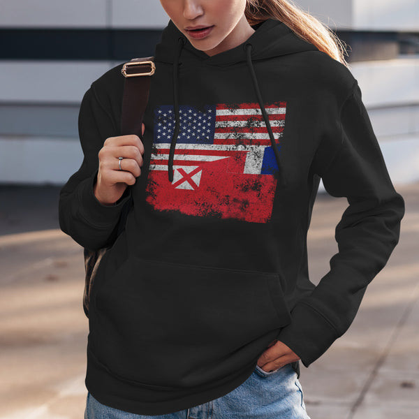 Wallis and Futuna USA Flag Hoodie
