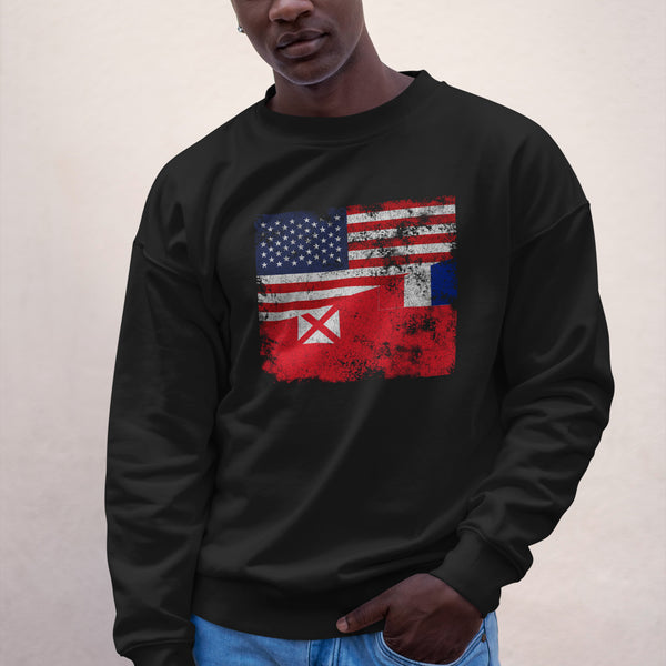 Wallis and Futuna USA Flag Sweatshirt