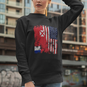 Wallis and Futuna USA Flag Sweatshirt