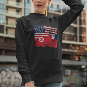 Wallis and Futuna USA Flag Sweatshirt