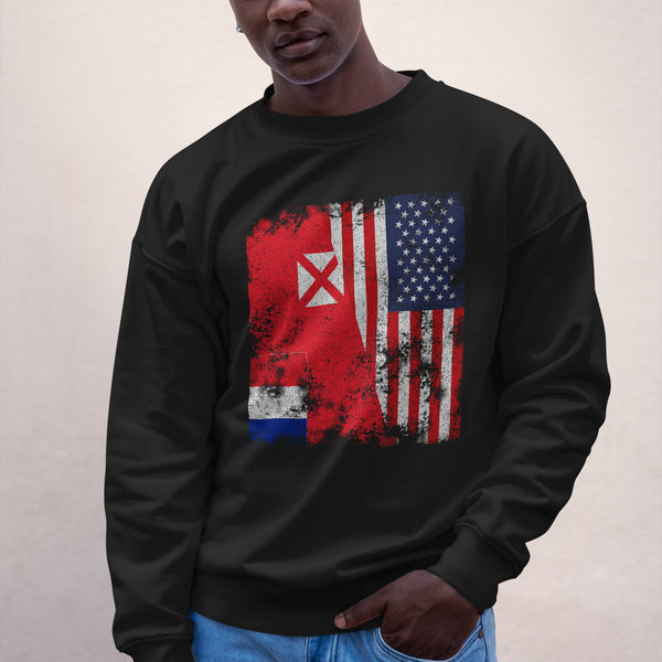 Wallis and Futuna USA Flag Sweatshirt