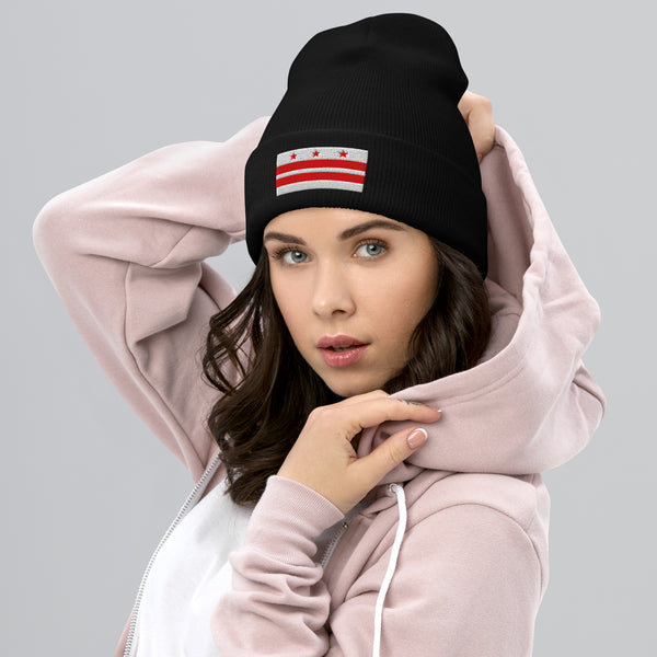 Washington DC Flag Beanie - Embroidered Winter Hat
