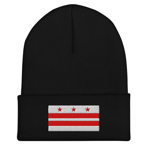 Washington DC Flag Beanie - Embroidered Winter Hat