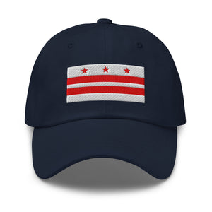 Washington DC Flag Cap - Adjustable Embroidered Dad Hat