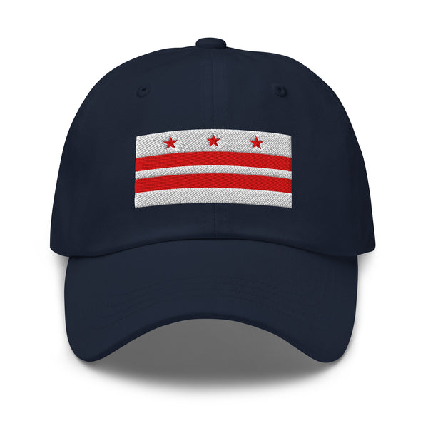 Washington DC Flag Cap - Adjustable Embroidered Dad Hat
