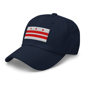 Washington DC Flag Cap - Adjustable Embroidered Dad Hat