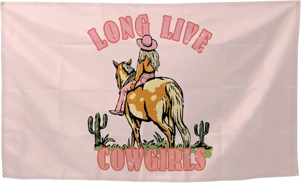 Western Long Live Cowgirls Flag - 90x150cm(3x5ft) - 60x90cm(2x3ft)