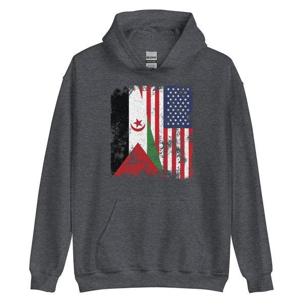 Western Sahara USA Flag - Half American Hoodie