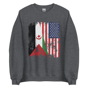 Western Sahara USA Flag - Half American Sweatshirt