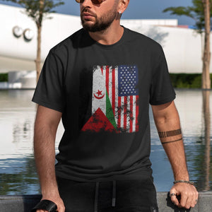 Western Sahara USA Flag - Half American T-Shirt