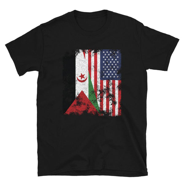 Western Sahara USA Flag - Half American T-Shirt