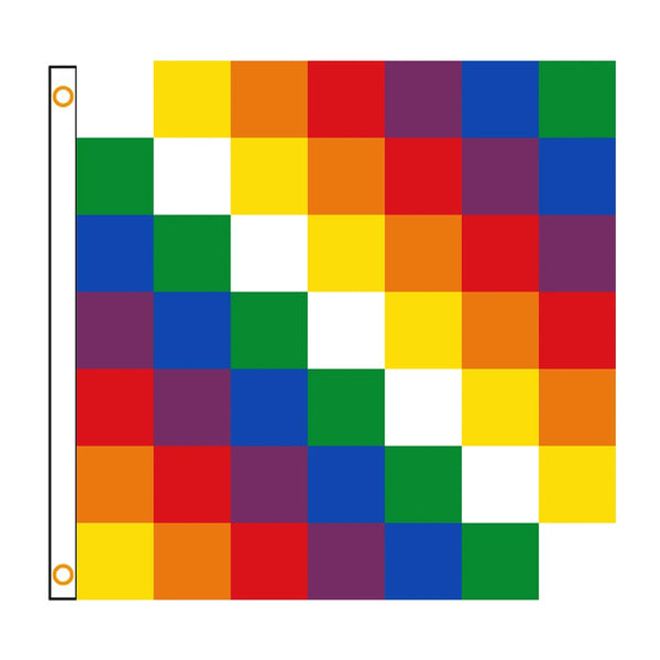 Wiphala Qulla Suyu Flag - 90x150cm(3x5ft) - 60x90cm(2x3ft)