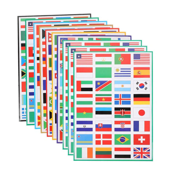 World Flag Sticker Set - 10 Sheets (320 Pcs)