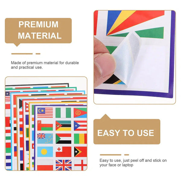 World Flag Sticker Set - 10 Sheets (320 Pcs)