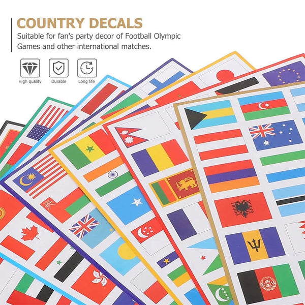 World Flag Sticker Set - 10 Sheets (320 Pcs)