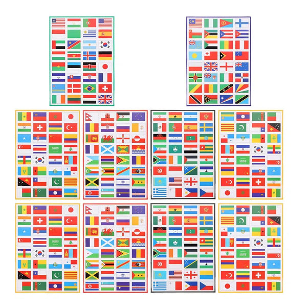 World Flag Sticker Set - 10 Sheets (320 Pcs)