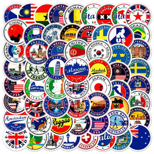 World Flag Sticker Set - 60 Pcs