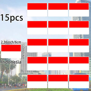 World Flag Stickers - 15pcs Country Flag Decal Pack
