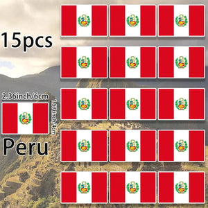 World Flag Stickers - 15pcs Country Flag Decal Pack