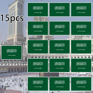 World Flag Stickers - 15pcs Country Flag Decal Pack