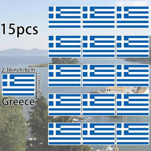 World Flag Stickers - 15pcs Country Flag Decal Pack