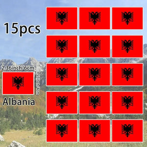 World Flag Stickers - 15pcs Country Flag Decal Pack