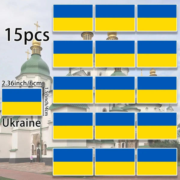 World Flag Stickers - 15pcs Country Flag Decal Pack