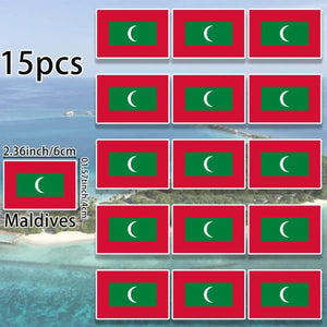 World Flag Stickers - 15pcs Country Flag Decal Pack