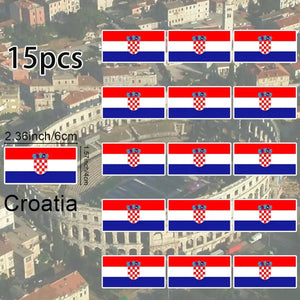 World Flag Stickers - 15pcs Country Flag Decal Pack