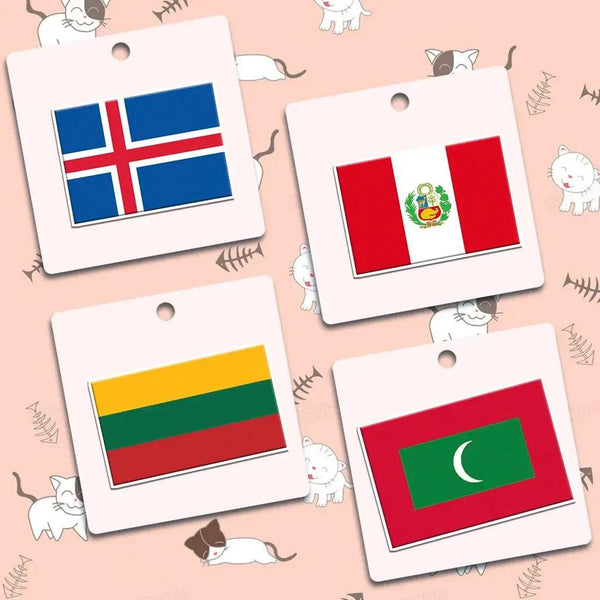 World Flag Stickers - 15pcs Country Flag Decal Pack