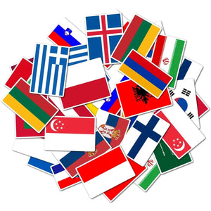 World Flag Stickers - 15pcs Country Flag Decal Pack