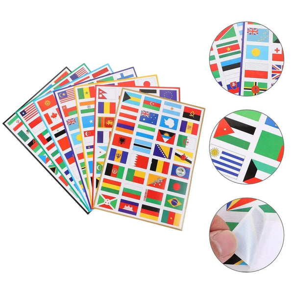 World Flag Stickers – 224pcs Country Flags Sticker Pack