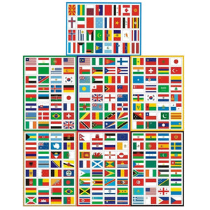 World Flag Stickers – 224pcs Country Flags Sticker Pack