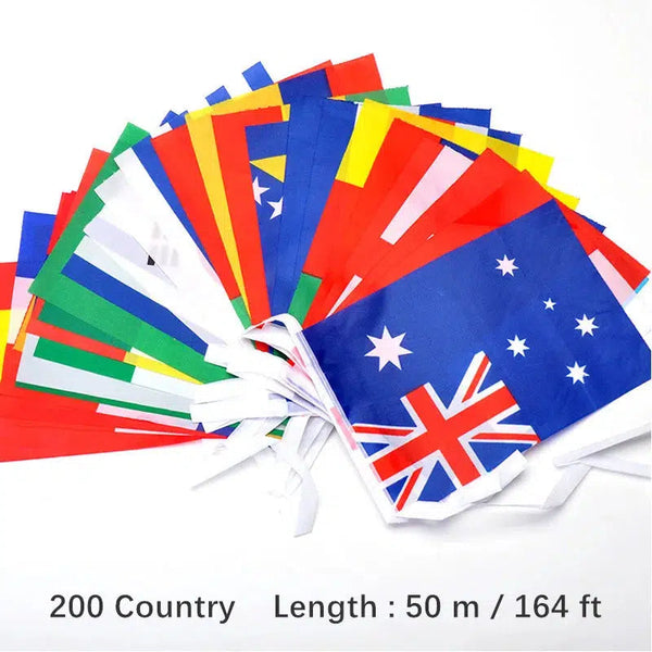 World Flags Bunting Banner - 32/50/100/200 Countries