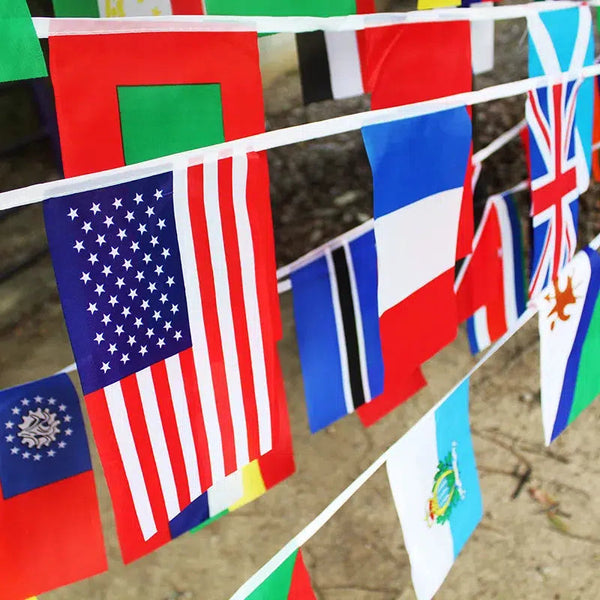 World Flags Bunting Banner - 32/50/100/200 Countries