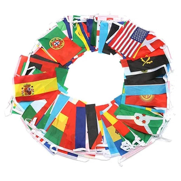 World Flags Bunting Banner - 32/50/100/200 Countries