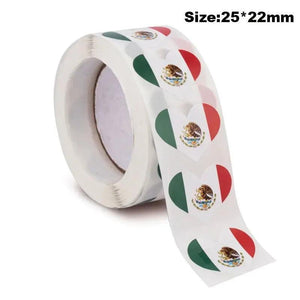 World Flags Sticker Roll - 500pcs Country Flag Stickers