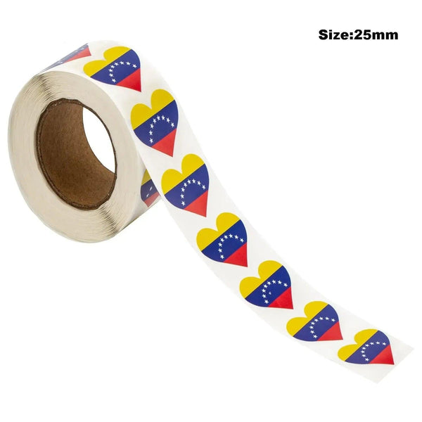 World Flags Sticker Roll - 500pcs Country Flag Stickers