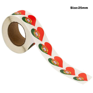 World Flags Sticker Roll - 500pcs Country Flag Stickers