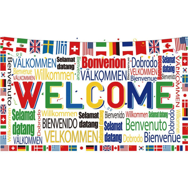 World Flags Welcome Banners