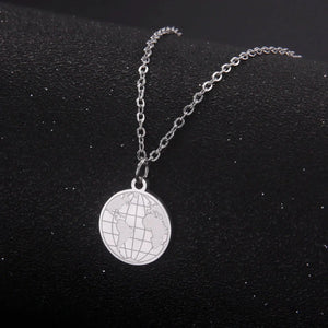 World Map Globe Pendant Necklace