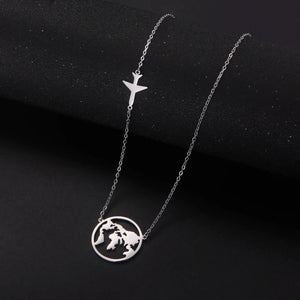 World Map Globe Pendant Necklace