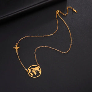 World Map Globe Pendant Necklace